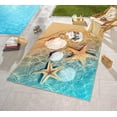 thumbnail image 3 of Teal Beige 3D Coastal Ocean Beach Theme Indoor Outdoor Area Rug 2x3ft No-Slip Reversible Rug for Patio Deck Backyard Balcony Living Dining Room Floor Carpet Mat, 3 of 7