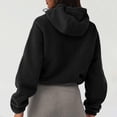 thumbnail image 7 of Ashirexll Hoodies for Women, Half Zipper Sweatshirts Long Sleeve Cropped Hoodie Winter Warm Pullover Tops with Pockets Black XXL, 7 of 7