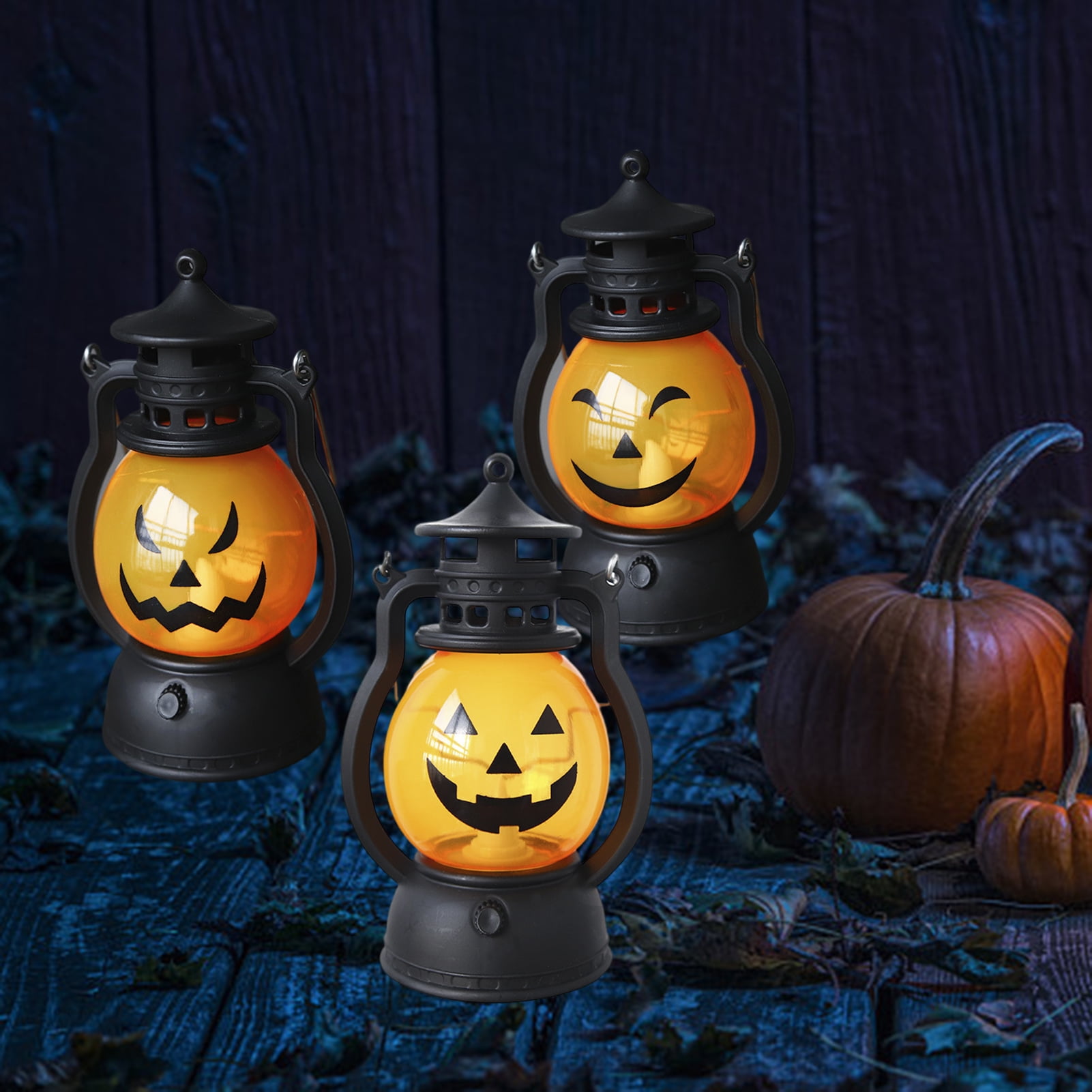 2 Lanternes LED Rétro Halloween - Imitation Lampe à Pétrole - 13 X 6,7 Cm - Piles Incluses - Déco Maison Et Fête - 5