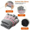 thumbnail image 3 of Winter Kids Hat Gloves Scarf Set,  Girls Boys aged 4-7 Beanie with Pom Knit Warmer Set, 3 of 6