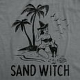 thumbnail image 2 of Womens Sand Witch T Shirt Funny Beach Halloween Black Cat Novelty Tee Womens Graphic Tees, 2 of 9