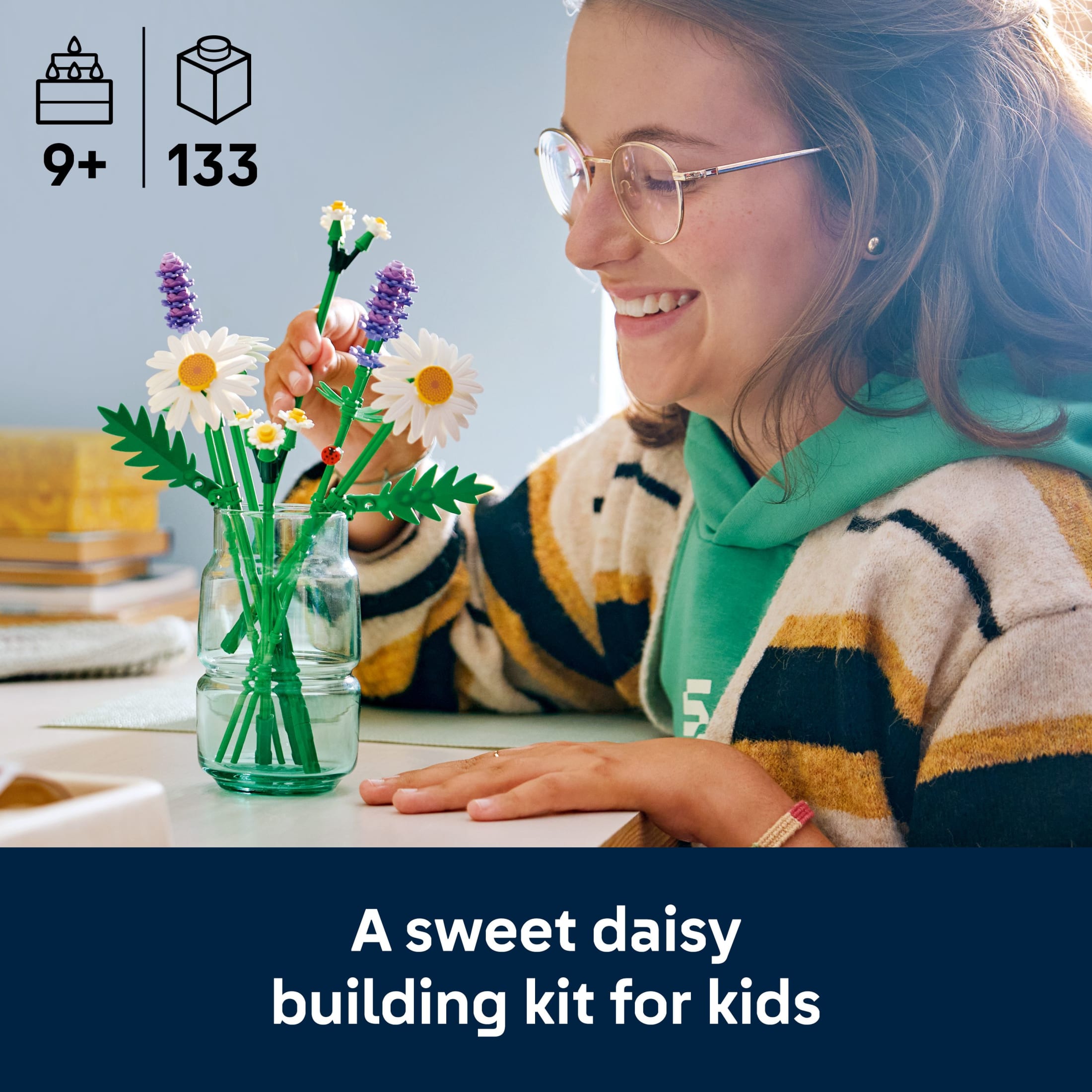 LEGO Botanicals Margaritas Juguete de Construcción - Regalo de Cumpleaños para Niños y Adultos, Edades 9+ - Decoración para Habitación de Niños para Estante o Escritorio, Niñas y Niños - 11508 3