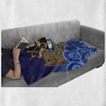 thumbnail image 6 of Nautical Soft Flannel Fleece Blanket, Captain on Ship with Wavy Ocean Cartoon Style Illustration Marine Adventure Design, Cozy Plush for Indoor and Outdoor Use, 60" x 80", Multicolor, by Ambesonne, 6 of 6
