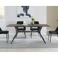 thumbnail image 6 of Kithkasa 71"W x 36"D Rectangle Dining Kitchen Table, Metal Legged, 6 Persons, Wood Grain Finsh Brown, 6 of 7