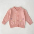 thumbnail image 5 of Mercatoo Newborn Baby Girls Cardigan Sweater Knit Embroidered Crewneck Shirt Infant Cute Buttons Breathable Long Sleeve Tops, 5 of 8