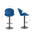 thumbnail image 7 of Stools Set Of 2 Adjustable Barstools With Back And Footrest, Counter Height Chairs For Kitchen, Pub Blue, 7 of 7