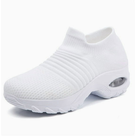 Women's Walking Sock Sneakers - Mesh Slip-On with Air Cushion | Modern Jazz Dance Shoes, Platform Loafers for Ladies & Girls