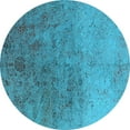 thumbnail image 1 of Ahgly Company Indoor Round Oriental Light Blue Industrial Area Rugs, 4' Round, 1 of 4