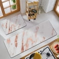 thumbnail image 4 of Marble Kitchen Mats Set 2 Pieces Super Waterproof Non-Slip Burlap Weave Heavy PVC Kitchen Rugs Machine Washable Kitchen Floor Mat for Kitchen,Floor, Bathroom, Sink, Laundry., 4 of 6