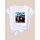 thumbnail image 3 of Womens Graphic T-Shirt - Bold Oil Painting Figure Print - Comfortable Sportswear Top with Short Sleeves and Crew Neck - Trendy Fitness Wear for Active Women, 3 of 8