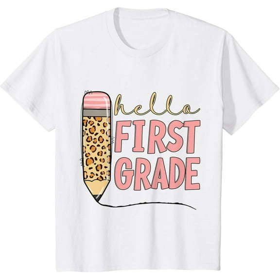 DOPASHIRT Kids First Day Of School Girls Back To School Hello First Grade T-Shirt Unisex S-5XL Hot Trending Shirt, Vintage Birthday Gift