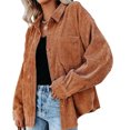 thumbnail image 1 of Guardurnaity Camisa de mujer Botón casual Top Pana Camisa de mujer Blusa casual Abrigo de otoño Prendas para la parte del cuerpo Naranja L Guardurnaity AP003114-21, 1 of 4