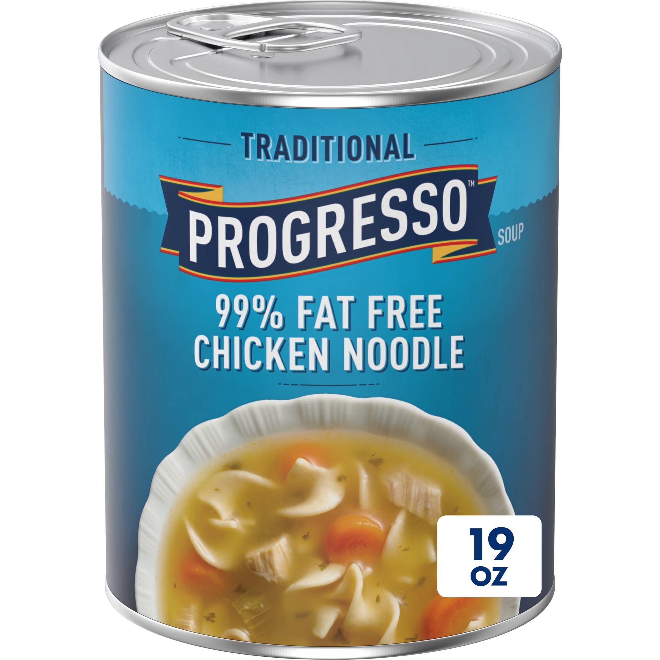 (4 pack) Progresso Traditional, 99% Fat Free Chicken Noodle Canned Soup, 19 oz