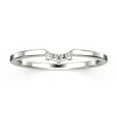 thumbnail image 1 of 0.04ct Mini Trio Diamond Moissanite Nesting Ring 18K White Gold Over Silver Wedding Band, 1 of 4