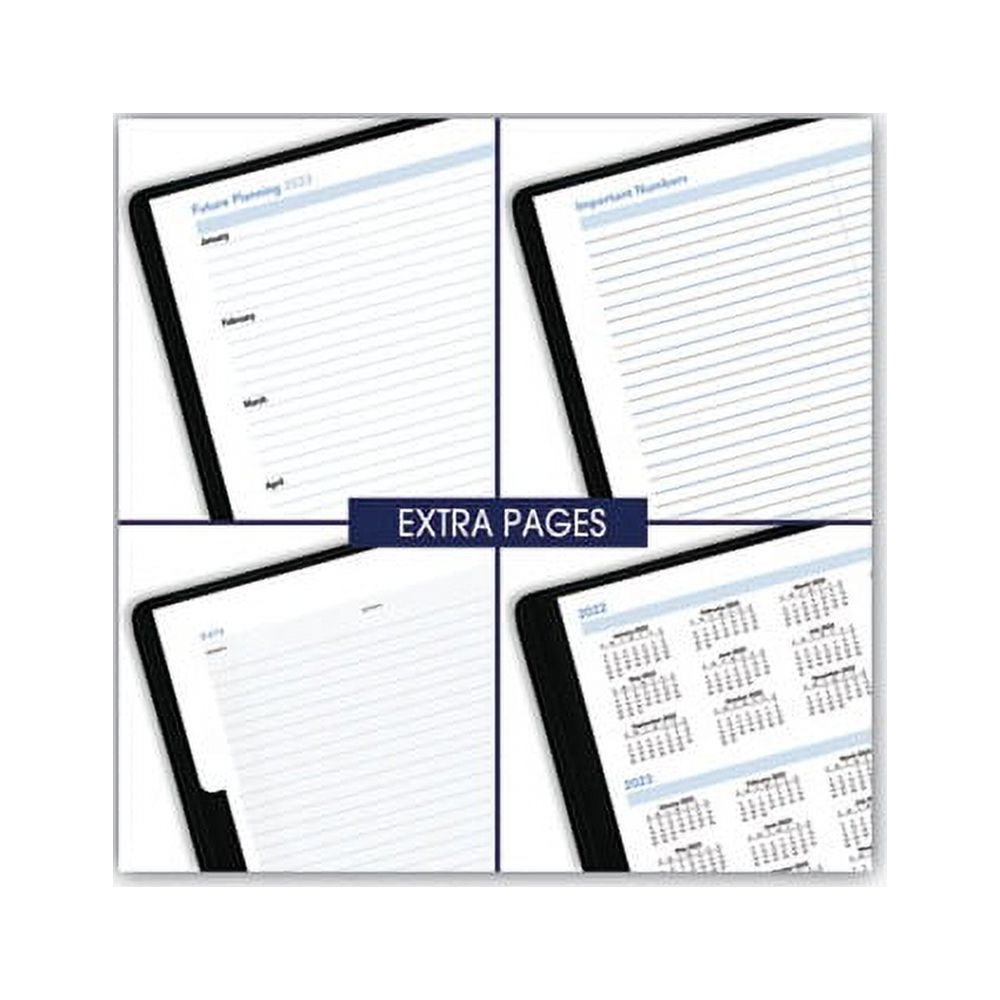 The Action Planner Daily Appointment Book 8.75 x 6.5, Black, 2022