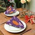 thumbnail image 3 of 6 Pack 20'' x20" Satin Table Napkins Dinner Napkins for wedding Party Decoration events Orange Pumpkins and Flowers, 3 of 6