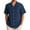BO41-Dark Blue, variant on Lumtrix Mens Shirt Guayabera Cuban Short Sleeve Button Down Cotton Summer Beach Solid Color Shirts with Pocket Dark Blue 5XL