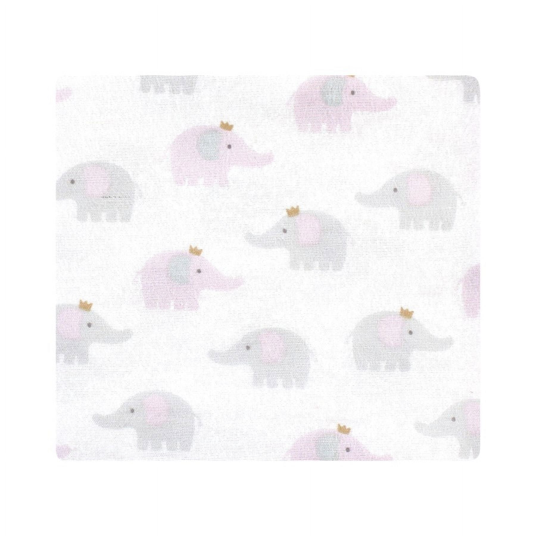 Hudson Baby Infant Girl Cotton Rich Flannel Receiving Blankets Bundle, Lilac Elephants, One Size