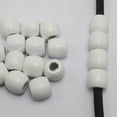 thumbnail image 2 of U8MO 100 White Barrel Wood Beads 12mm with Big Hole~Wooden Beads, 2 of 7