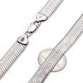 thumbnail image 2 of 9.6mm Oxidized .925 Sterling Silver Silver Flat Herringbone Choker Chain Necklace, 20 inches + Gift Box, 2 of 7