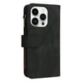 thumbnail image 4 of Allytech Flip Wallet Case for iPhone 15 Pro, Vintage PU Leather Folio Stand Shockproof Zipper Pocket 9 Cards Slots Protective Wallet Case Cover for Apple iPhone 15 Pro 6.1" - Black, 4 of 13