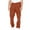 Brown, variant on Mens Solid Color Work Pants Drawstring Leg Mouth Sticky Tape Pocket Casual Pants Men's Casual Pants