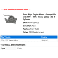 thumbnail image 2 of Front Right Engine Mount - Compatible with 1994 - 1997 Toyota Celica 1.8L 4-Cylinder 1995 1996, 2 of 2