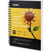 Ohuhu Marker Sketchbook, 7.6"x10", Smooth Drawing Papers, 60 Sheets, Spiral Bound for Alcohol Markers