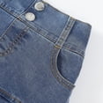 thumbnail image 5 of Usaibhir Little Girl's Jean Skirt Mini Flared Pleated Toddler Elastic Waist A Line Mini Denim Skirts for 3-14Y, 5 of 7