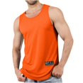 thumbnail image 2 of Yongwang Mens Sleeveless Workout Tank Tops Crew Neck Muscle Shirts Athletic Curved Hem Summer Sport Tops, 2 of 6