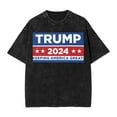 thumbnail image 6 of Yiaed Trump 2024 Keeping America Great Print Men's Cotton T-Shirts Loose Fit Summer Vintage Washed Tee Short Sleeve Casual Gym Shirts Tops-Medium, 6 of 6