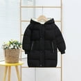 thumbnail image 2 of PINQI Clearance Coats Toddler Warm Outwear Children's Down Padded Jacket Long Cotton Padded Jacket Baby Children's Padded Jacket Winter Clothing for Boys and Girls(Black,4-5 Years), 2 of 9