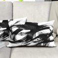 thumbnail image 2 of Black White Pillow Covers 12x20 Set of 2 Abstract Line Modern Art Throw Pillows Modern Minimalist Style Decorative Lumbar Cotton Cushion Case for Home Sofa Couch Bed, 2 of 6