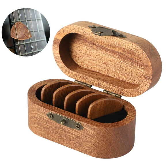 5Ps Wooden Guitar Picks with Box, Wood Electric Guitar Picks, Acoustic Guitar Picks, Gift for Friends