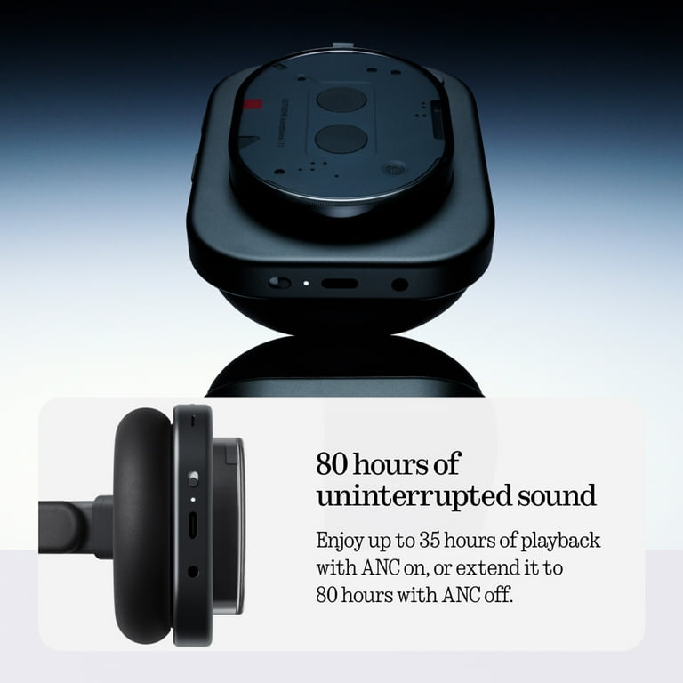 ほぼ未使用 Nothing Headphone (1) Black Nothing Headphone (1) Wireless Headphones 80H Battery, Over