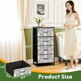 thumbnail image 2 of 4 Drawer Vertical Storage Dresser lovely romantic cute rabbits hearts stars grey with Wood Top Fabric Pull Drawers, 2 of 8