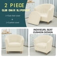 thumbnail image 5 of BH-JJSMGS Stretch Club Chair Slipcover, 2 Piece Barrel Chair Cover Soft Checkered Armchair Covers Removable Furniture Protector Washable for Living Room Banquet-2 Piece, 5 of 7
