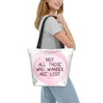 thumbnail image 5 of Goofa Not All Those Who Wander Are Lost Pattern Tote Bags,Large Capacity Bag,Beach Tote with Zipper Closure, Large Capacity and Foam Padding, 5 of 6