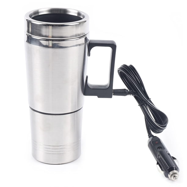 Taza calefactora para coche de 12V, taza calefactora de acero inoxidable, taza portátil de café/té de 300ml para viajes