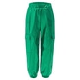 thumbnail image 3 of CHICTRY Shiny Holographic Cargo Pants Girls Boys Jazz Hip-Hop Street Dance Wear Trousers with Pockets Green 10, 3 of 7