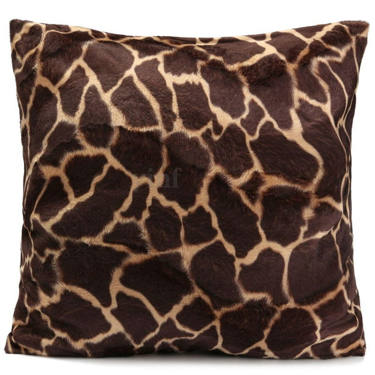 Set 2 Standard Animal Print Pillow Case Leopard Zebra Office Cushion A 