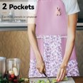 thumbnail image 5 of Delantal de cocina de 2 piezas, impermeable, antiincrustante, con correa de mano, estampado floral, para adultos, sin mangas, 5 of 5