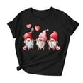 thumbnail image 2 of Womens Short Sleeve T-shirts Love Heart Print Round Neck Plus Size Tees Valentines Tops Summer Casual Tshirts (M, Black 01), 2 of 7