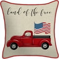 thumbnail image 5 of Jordan Manufacturing 18" x 18" Beige Land of the Free Truck Reversible Outdoor Throw Pillow (2-Pack), 5 of 10
