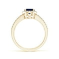 thumbnail image 2 of ANGARA Natural Oval 1.55 ct Blue Sapphire Split Shank Halo Ring in 14K Yellow Gold for Women (Size-8x6mm) | September Birthstone, Anniversary, Jewelry Gift for Women | Natural Blue Sapphire Ring, 2 of 8