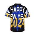 thumbnail image 3 of Bixox Men's Hawaiian Shirts Men's Happy New Year 2024 Print Short-Sleeve Shirt-Small, 3 of 8