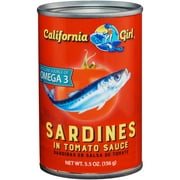 California Girl Sardines in Tomato Sauce, 5.5 oz