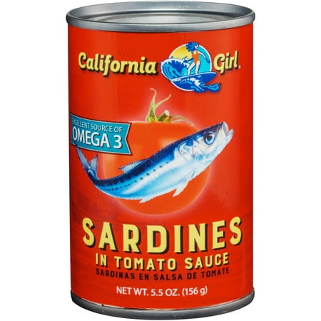 (4 Pack) California Girl Sardines in Tomato Sauce, 5.5