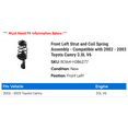 thumbnail image 2 of Front Left Strut and Coil Spring Assembly - Compatible with 2002 - 2003 Toyota Camry 3.0L V6, 2 of 2