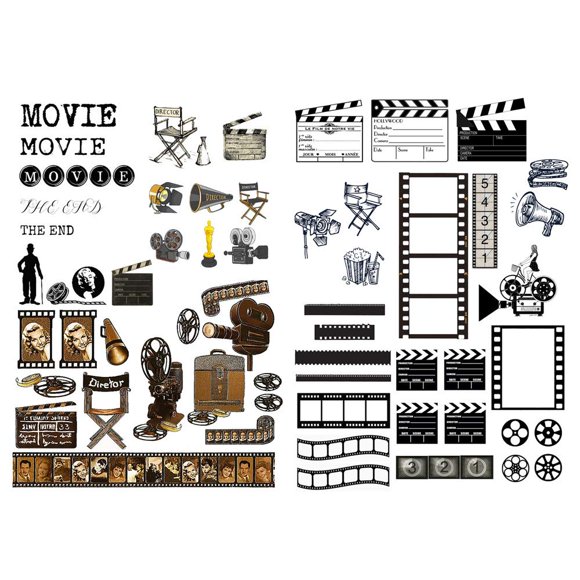 Seasonstorm Movie Film Element Vintage Aesthetic Happy Planner Diary Journal Stationery Scrapbooking Stickers Travel Art Supplies